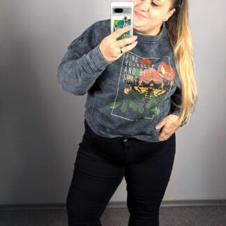 DEKATYZOWANA BLUZA OVERSIZE - PSZCZOŁA