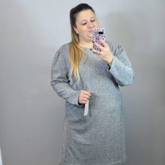 SUKIENKA BROKATOWA Z WIĄZANIEM - SREBRNY