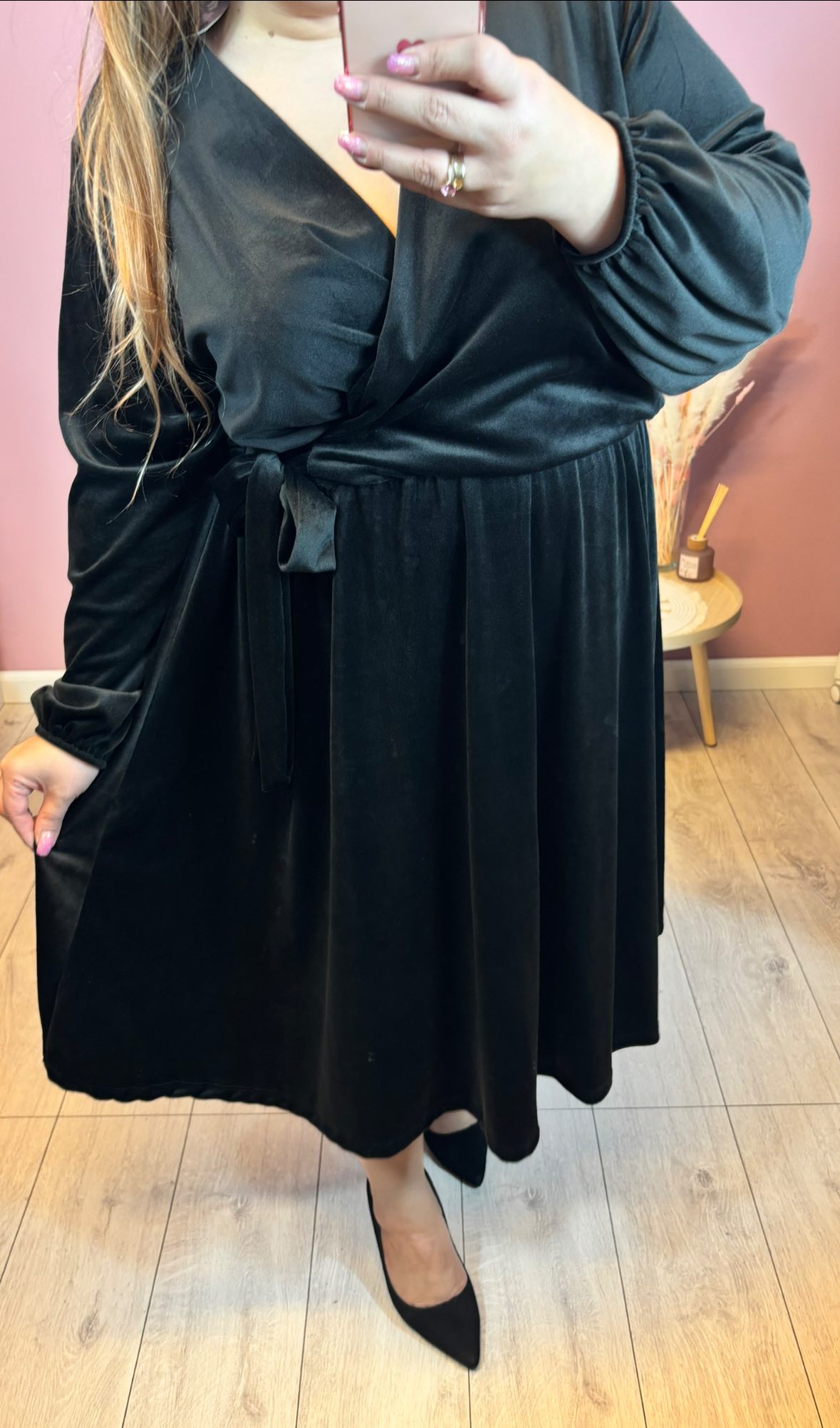 SUKIENKA WELUROWA WIĄZANA AMANDA - obrazek 3