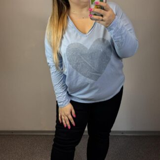 BLUZKA HEART - BŁĘKIT