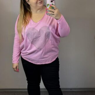 BLUZKA HEART - CUKIERKOWY RÓŻ