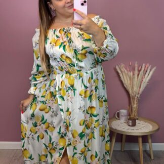SUKIENKA MAXI CYTRYNKI - BIAŁA