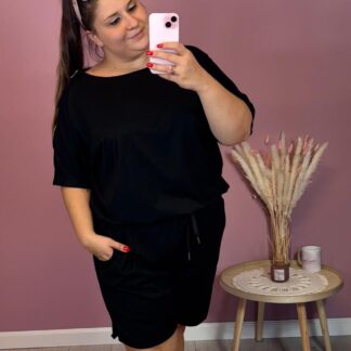 KOMBINEZON Z SUWAKIEM - CZARNY