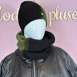 KOMPLET ZIMOWY P103 CZARNY+KHAKI