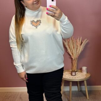 SWETER Z SERCEM - BIAŁY