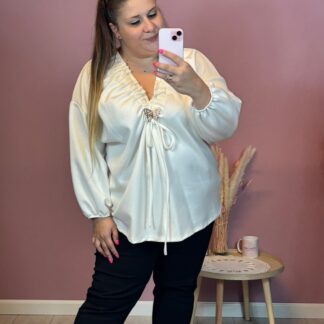 BLUZKA MOTYL LIVAN'S - ŚMIETANKOWA