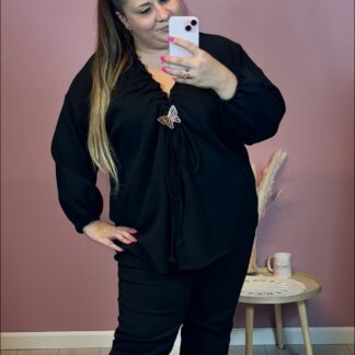 BLUZKA MOTYL LIVAN'S - CZARNA