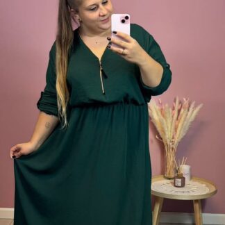 SUKIENKA Z SUWAKIEM - BUTELKOWA ZIELEŃ