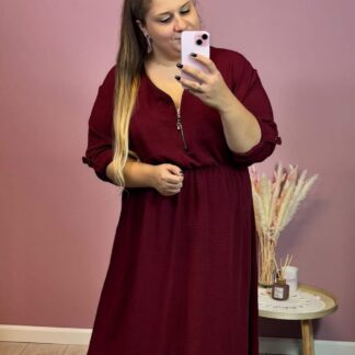 SUKIENKA Z SUWAKIEM - BORDO