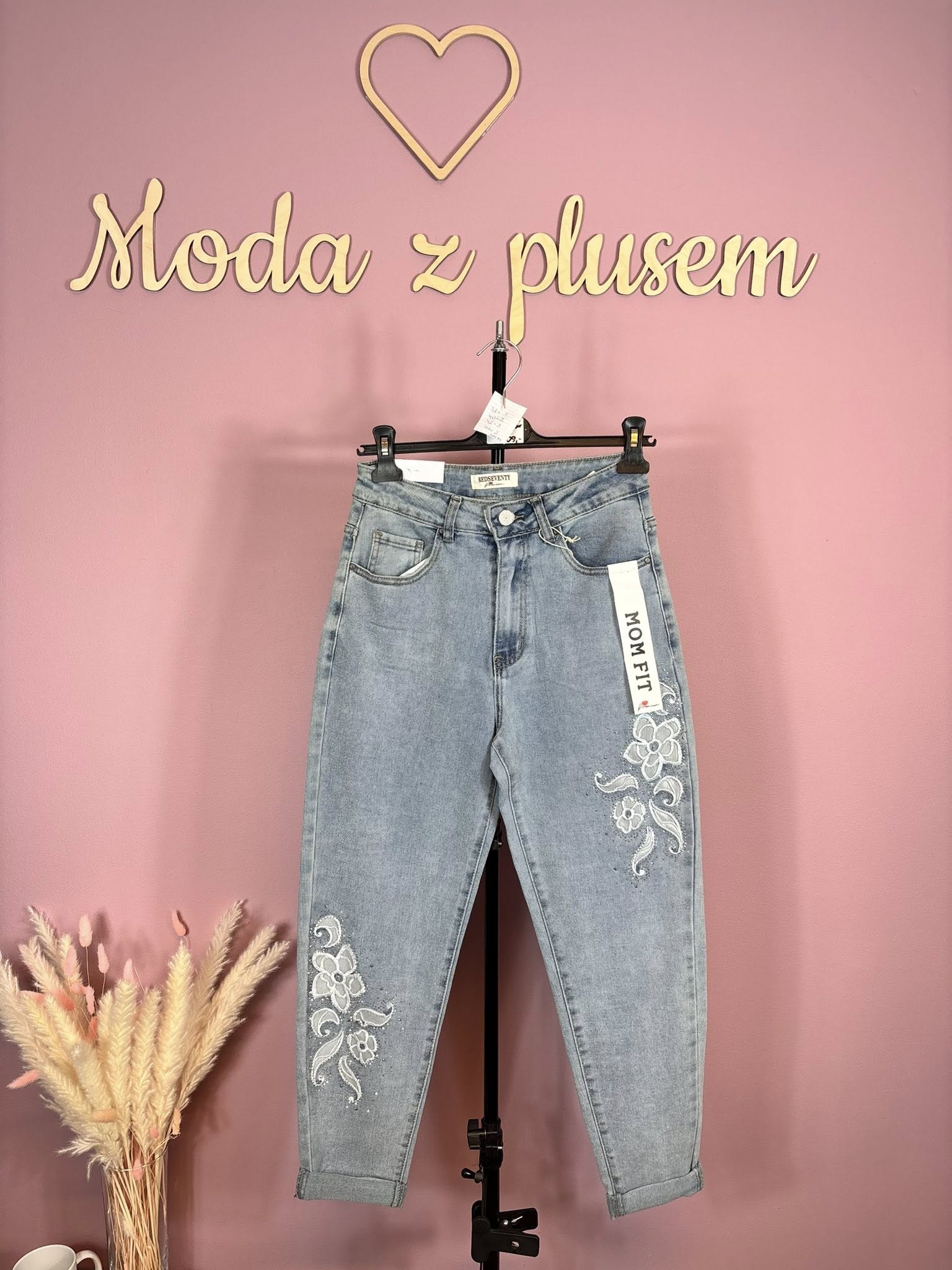 JEANSY MOM FIT BLING - obrazek 3