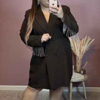 SUKIENKA-MARYNARKA Z FRĘDZLAMI