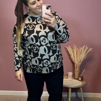 SWETER RÓŻA - BEŻ