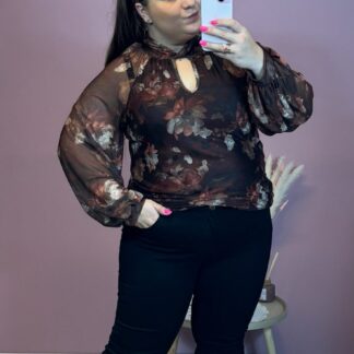 SIATECZKOWA BLUZKA BRĄZY