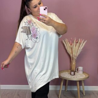 TUNIKA KWIAT I MOTYL - ŚMIETANKA