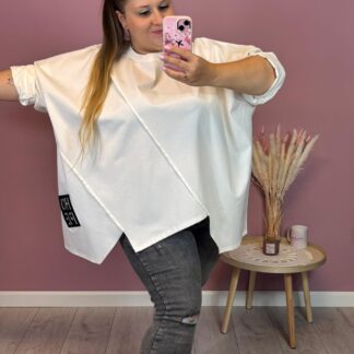 BLUZA Z NASZYWKĄ - ŚMIETANKOWA